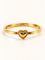 Golden Heart Charm Ring