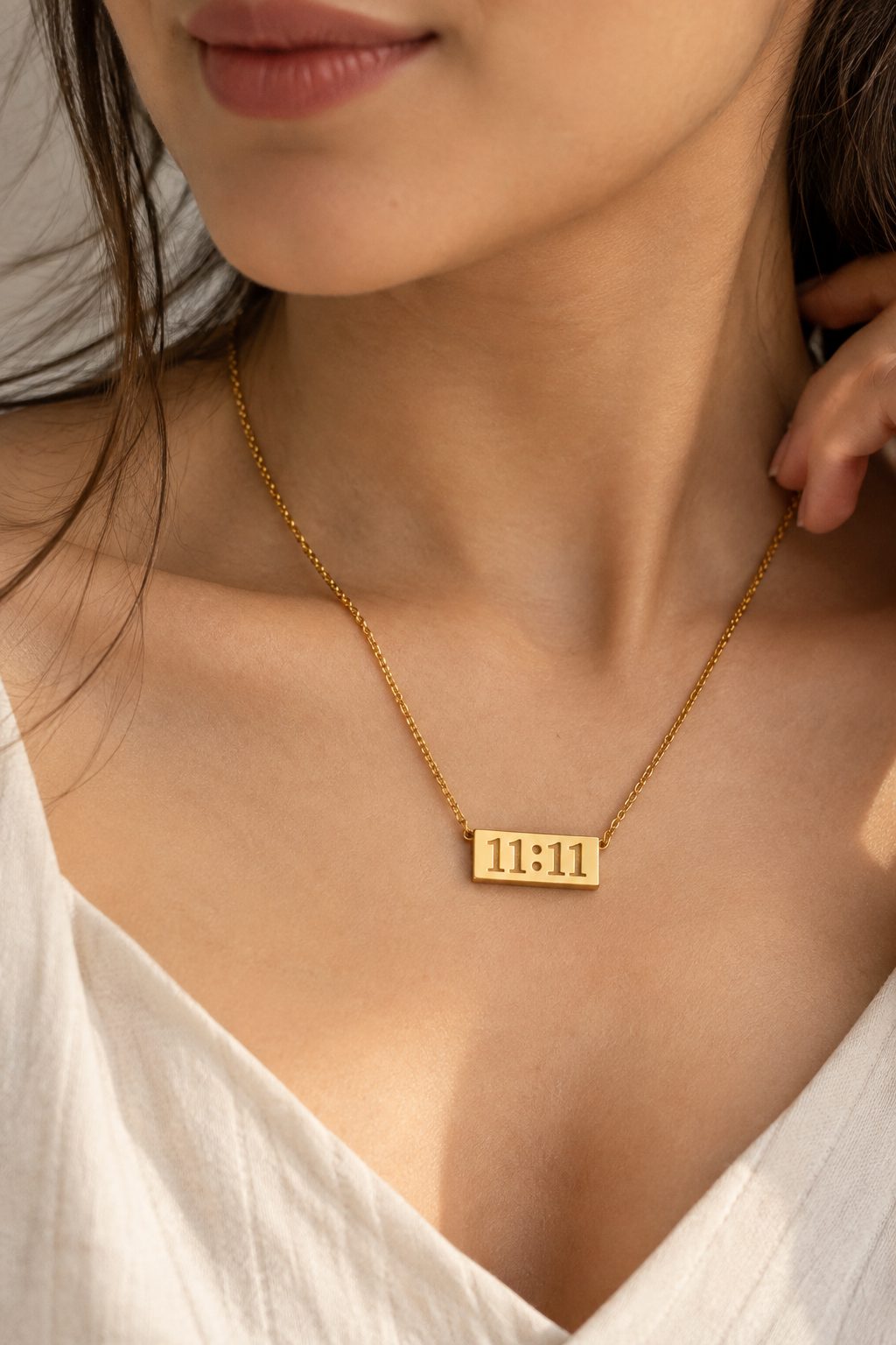 11:11 Gold Bar Necklace