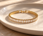 Golden Baguette Crystal Bracelet