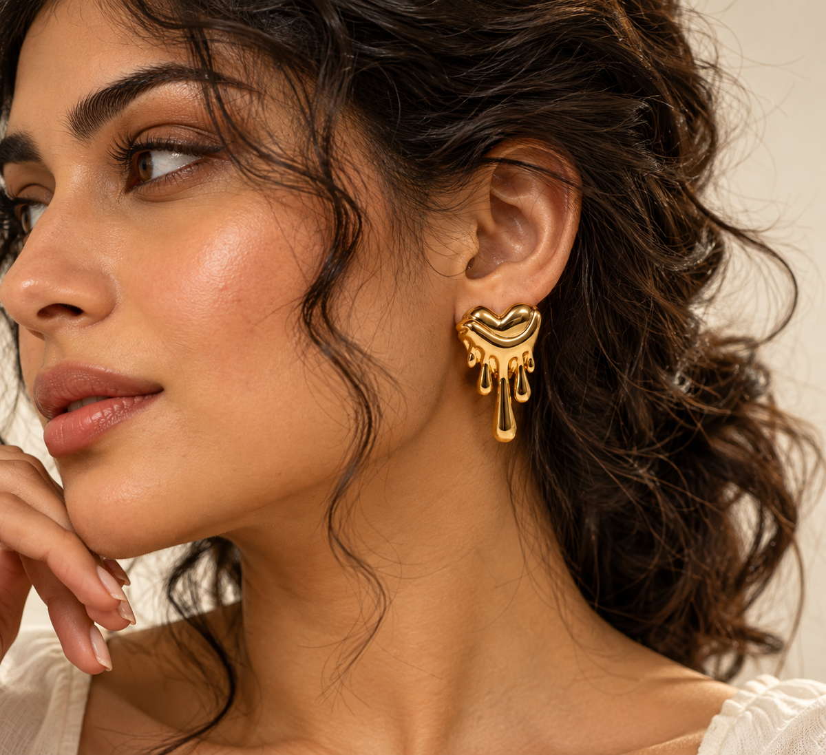 Golden Melt Sculpted Earrings