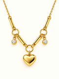 Golden Heart Charm Link Necklace