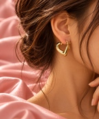 Golden Heart Hoop Earrings