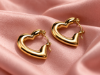Golden Heart Hoop Earrings