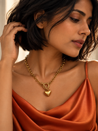 Golden Heart Toggle Necklace
