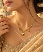 Golden Heart Charm Link Necklace