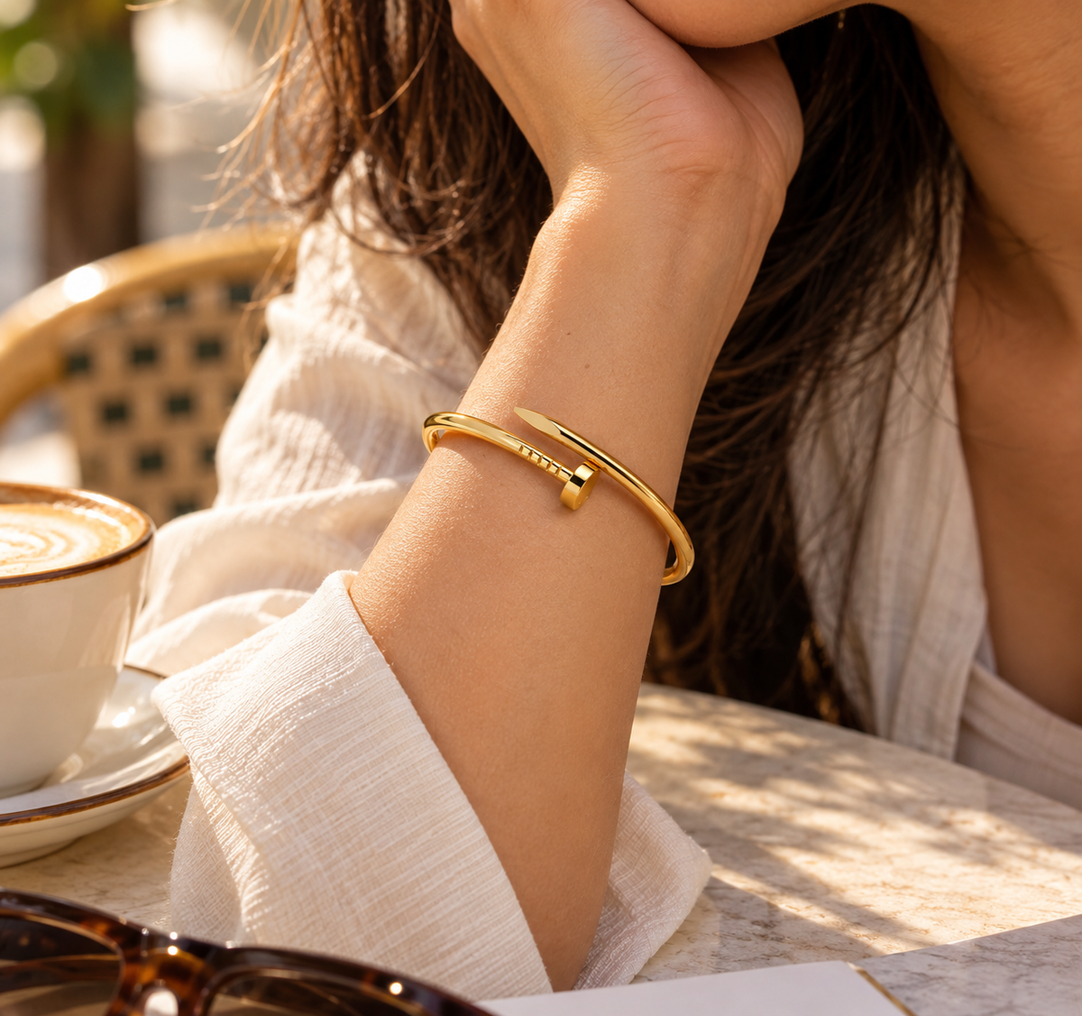 Golden Nail Cuff Bracelet