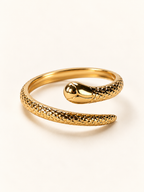 Golden Textured Snake Wrap Ring