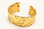 Golden Hammered Cuff Bracelet