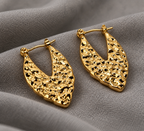 Golden Hammered Teardrop Earrings