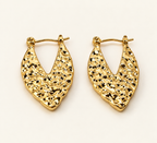 Golden Hammered Teardrop Earrings
