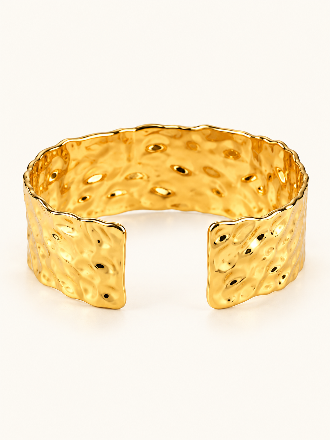 Golden Hammered Cuff Bracelet