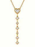Crystal Heart Lariat Necklace