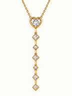 Crystal Heart Lariat Necklace