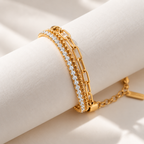 Golden Crystal Layered Bracelet