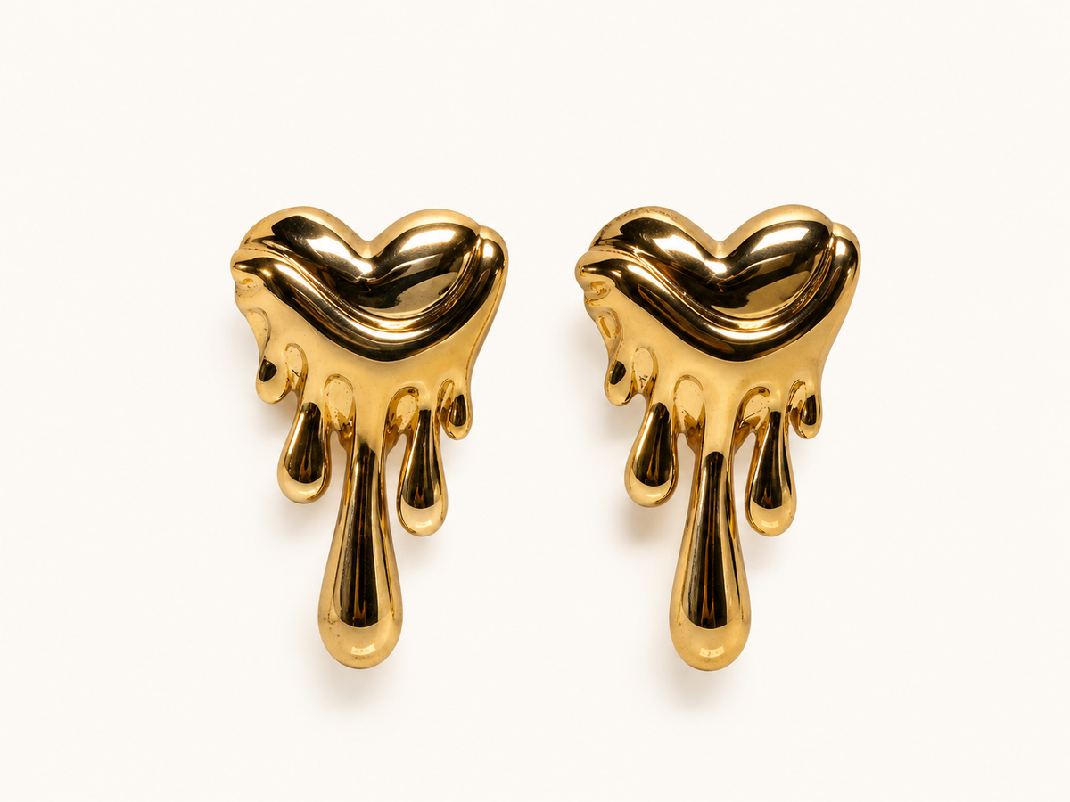 Golden Melt Sculpted Earrings