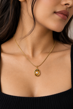 Golden Pearl Halo Necklace