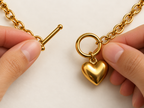 Golden Heart Toggle Necklace