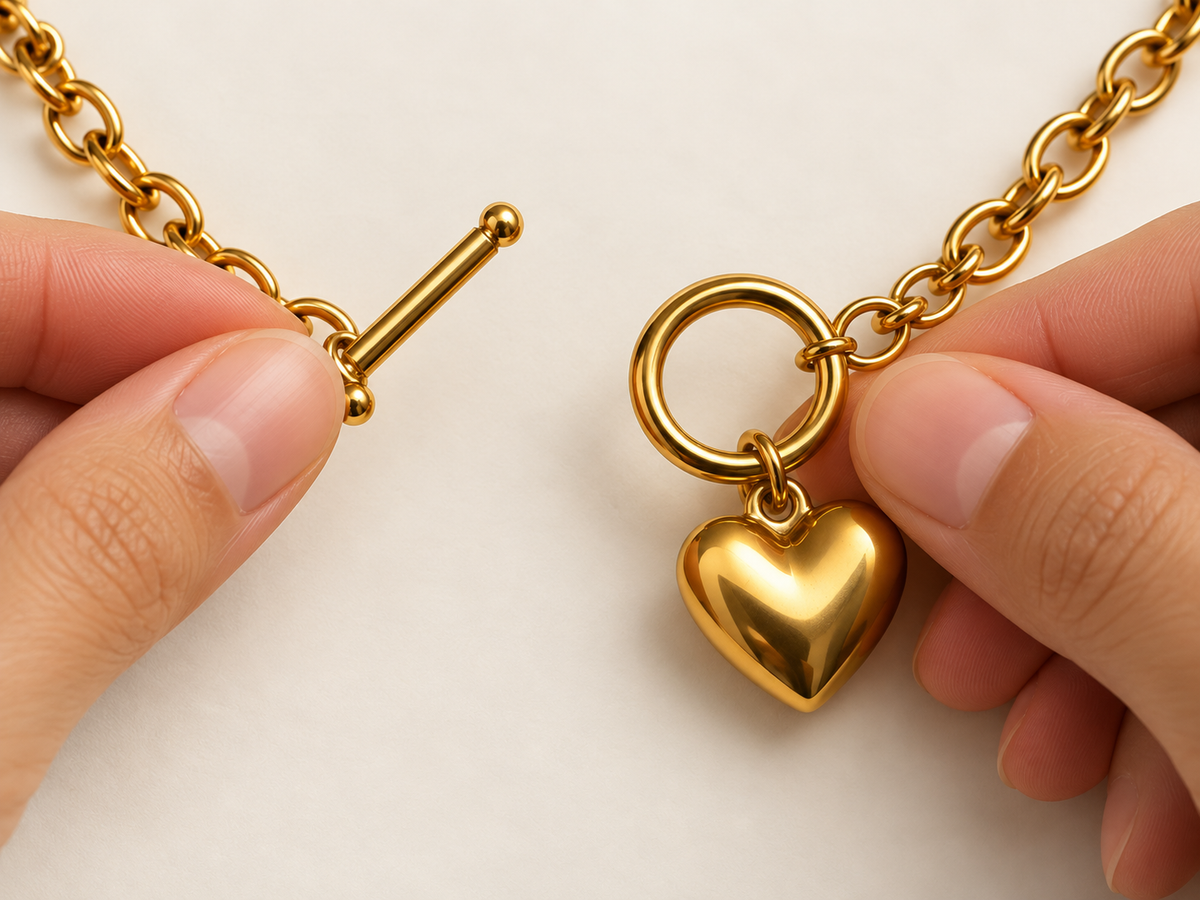 Golden Heart Toggle Necklace