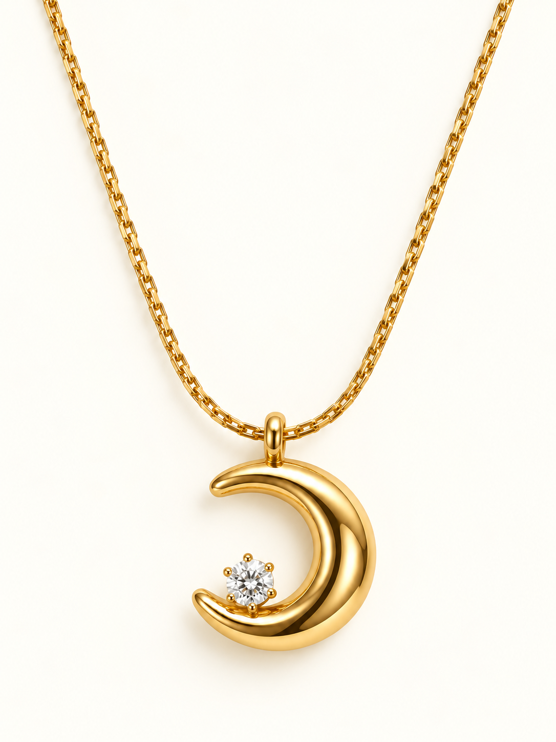 Golden Crescent Moon Necklace