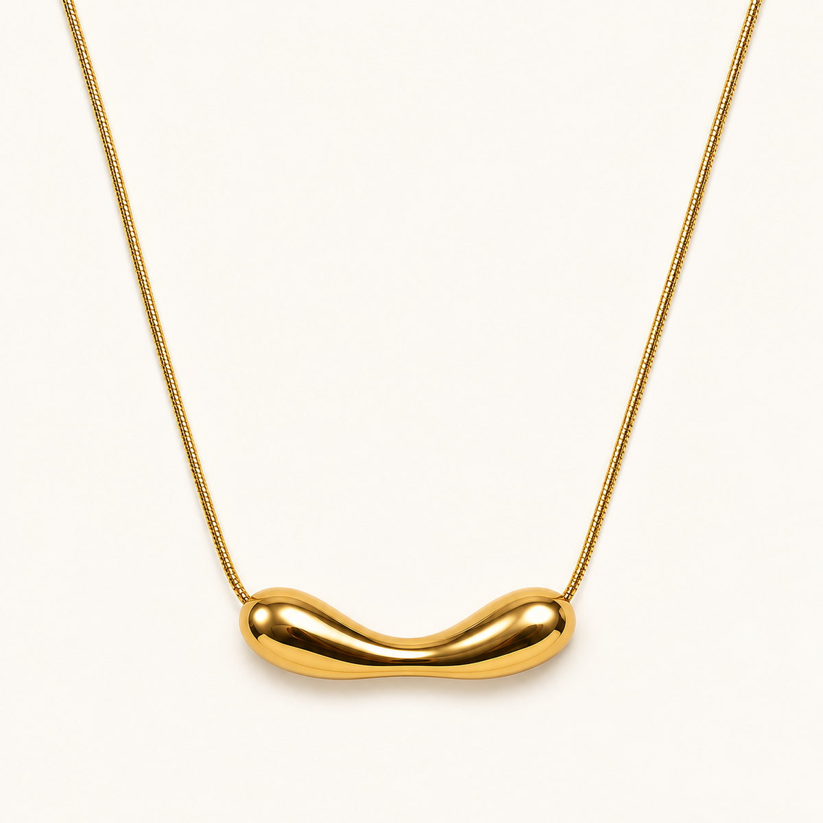 Sculpted Bean Pendant Necklace