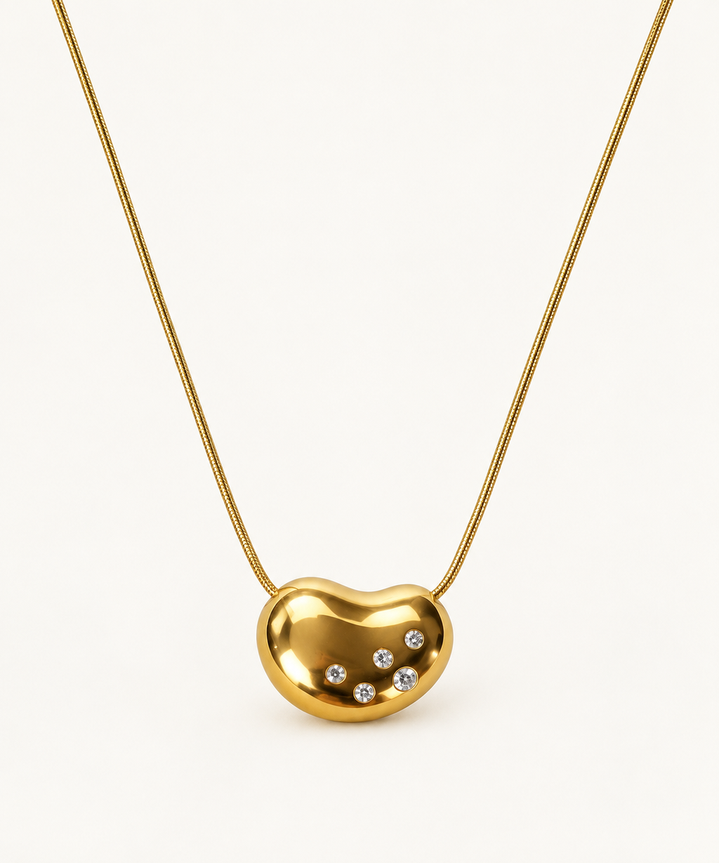 Golden Heart Crystal Necklace