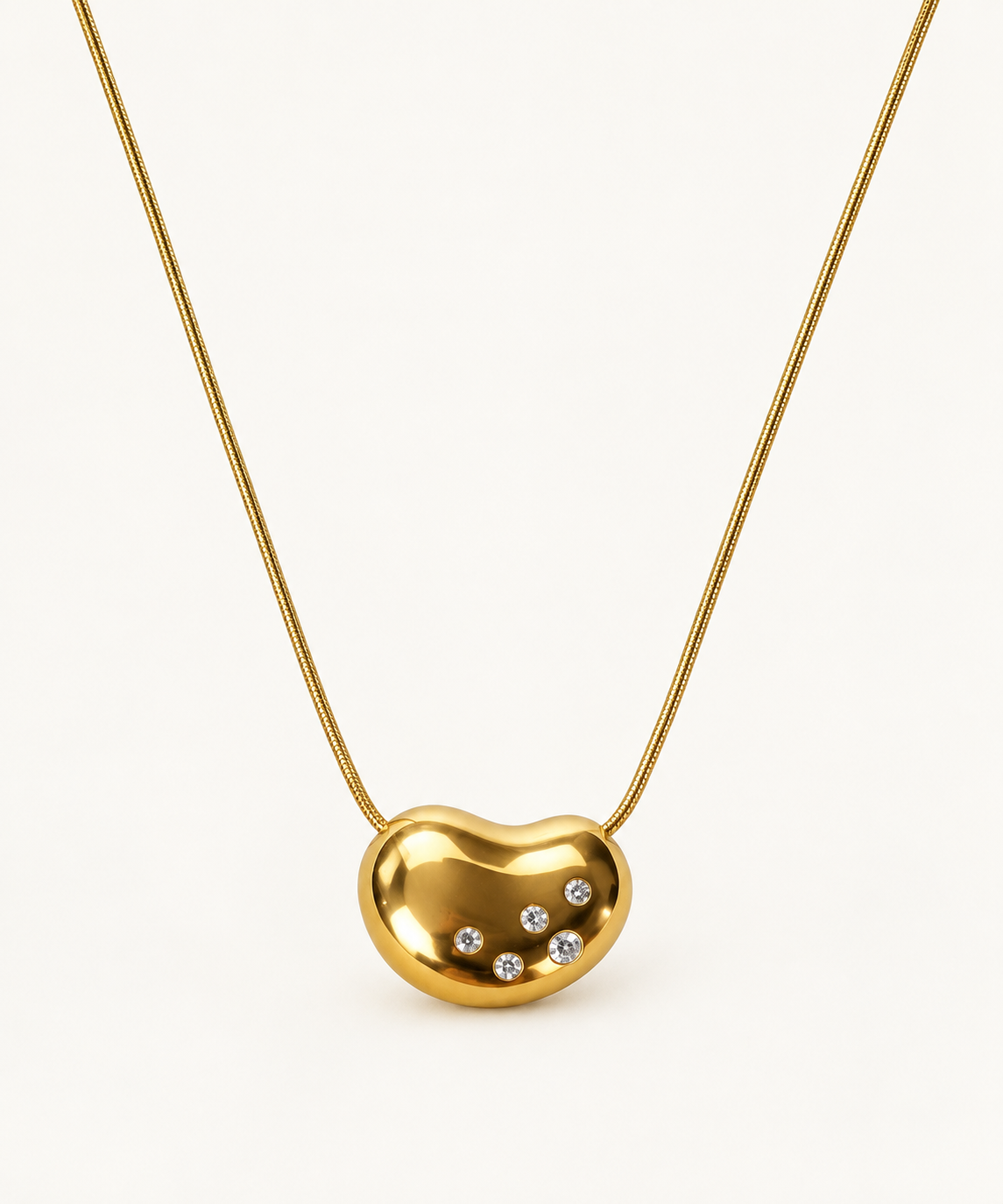 Golden Heart Crystal Necklace