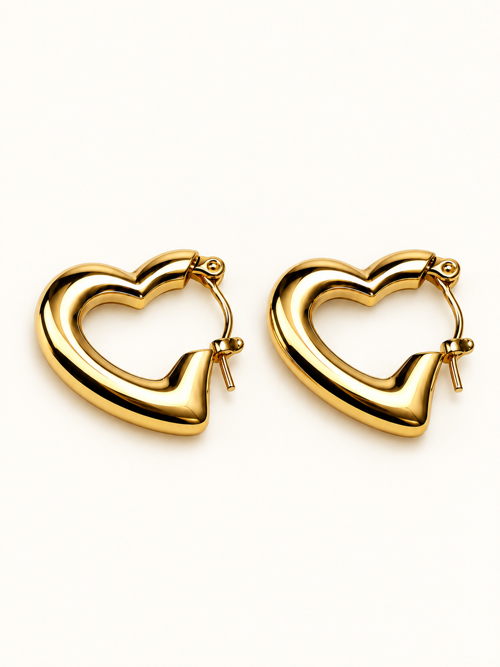 Golden Heart Hoop Earrings