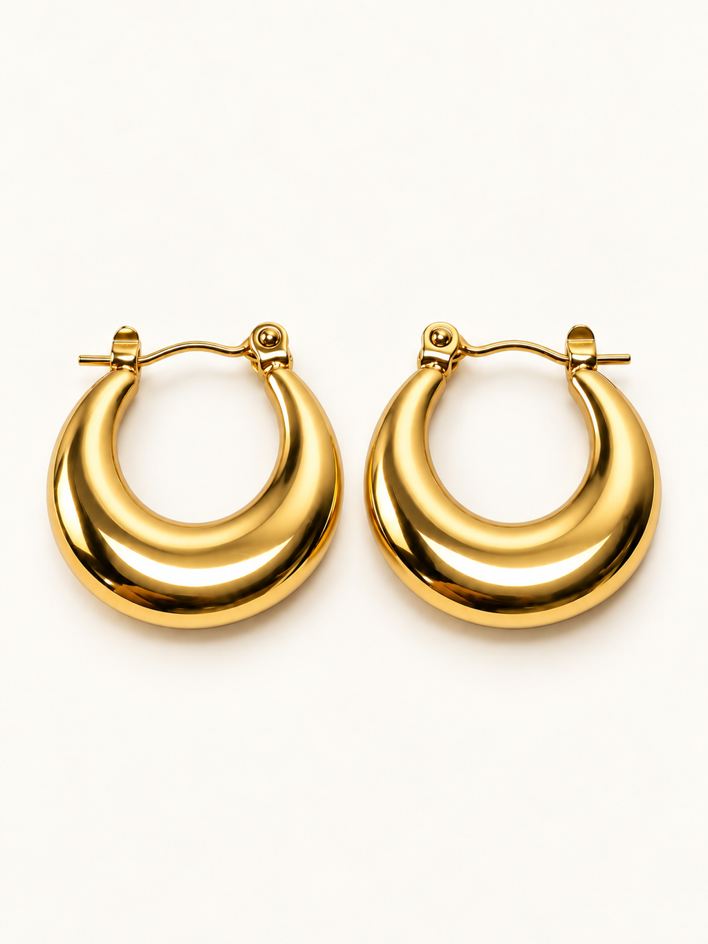 Golden Bold Crescent Hoops