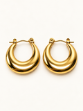 Golden Bold Crescent Hoops