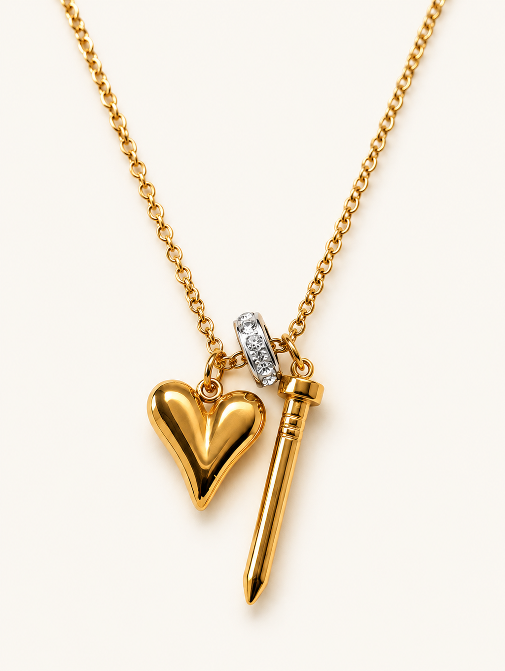 Heart & Key Charm Necklace