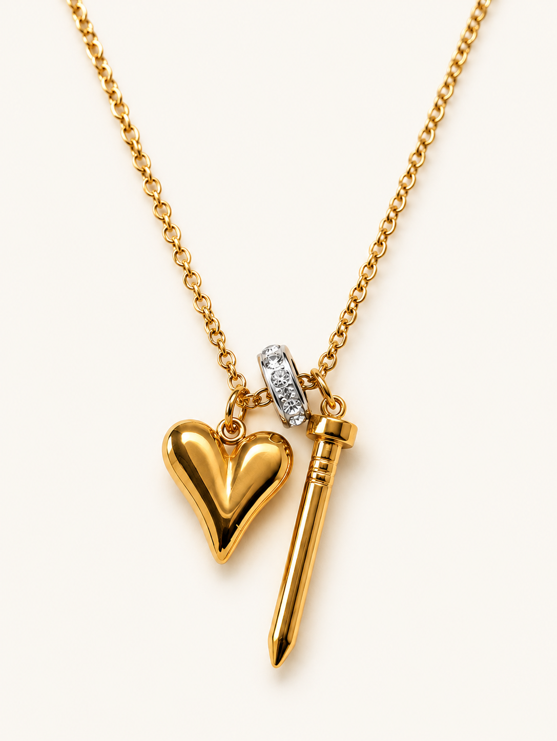 Heart & Key Charm Necklace