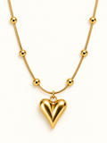 Sculpted Heart Beaded Necklace