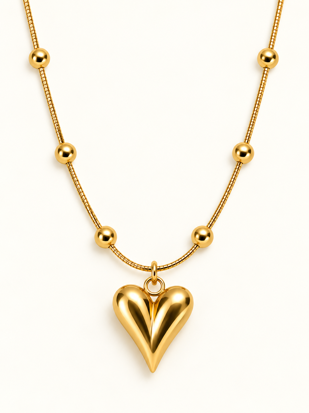 Sculpted Heart Beaded Necklace