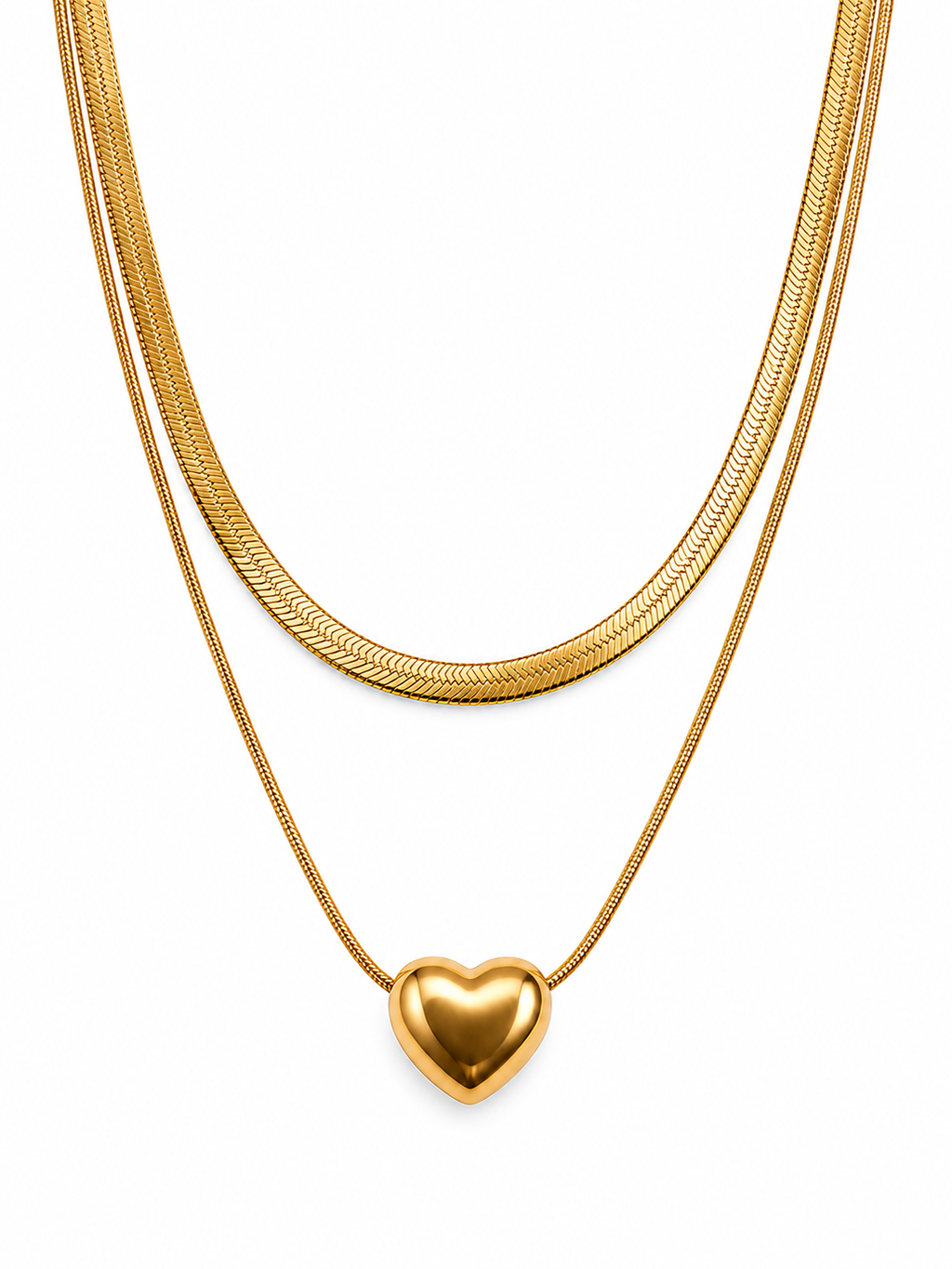 Golden Heart Layered Necklace
