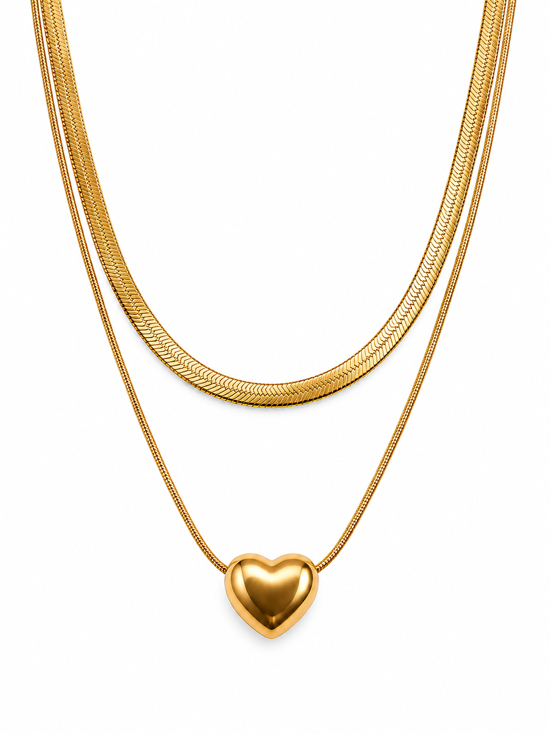 Golden Heart Layered Necklace