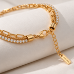 Golden Crystal Layered Bracelet