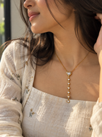 Crystal Heart Lariat Necklace