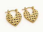 Golden Geometric Heart Earrings
