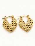 Golden Geometric Heart Earrings