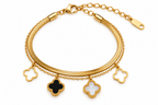 Golden Clover Charm Bracelet